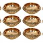 Set Of 12 Brass Kuber Diya Hindu Lakshmi Puja Oil Lamp Navratri Diwali Christmas