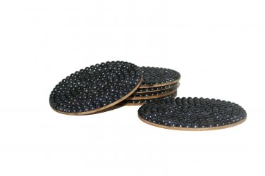 Black- Pearl Beads Decorative Coasters for Bar Tea Home D&Atilde;&copy;cor Drink Holder