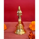 Brass Pooja/Hand Bell With Hanumana Sitting On Top  With Sand Casting Technique