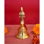 Brass Pooja/Hand Bell With Hanumana Sitting On Top  With Sand Casting Technique