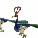 Pure Brass Hand-Painted Peacock Ornaments Peacock Collectible Brass Figurine