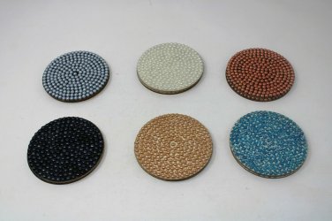 6*Multicolor Pearl Bead Decorative Coasters for Bar Tea Home D&Atilde;&copy;cor Drink Holder