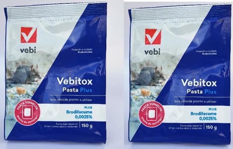 Vebitox Plus Paste Rat Killer Mice Mouse Poison Bait Pest Control 2 x 150 g