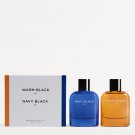 Zara Men Warm Black + Navy Black Duo Set 2 X 80ml Spray Fragrance Eau Toilette
