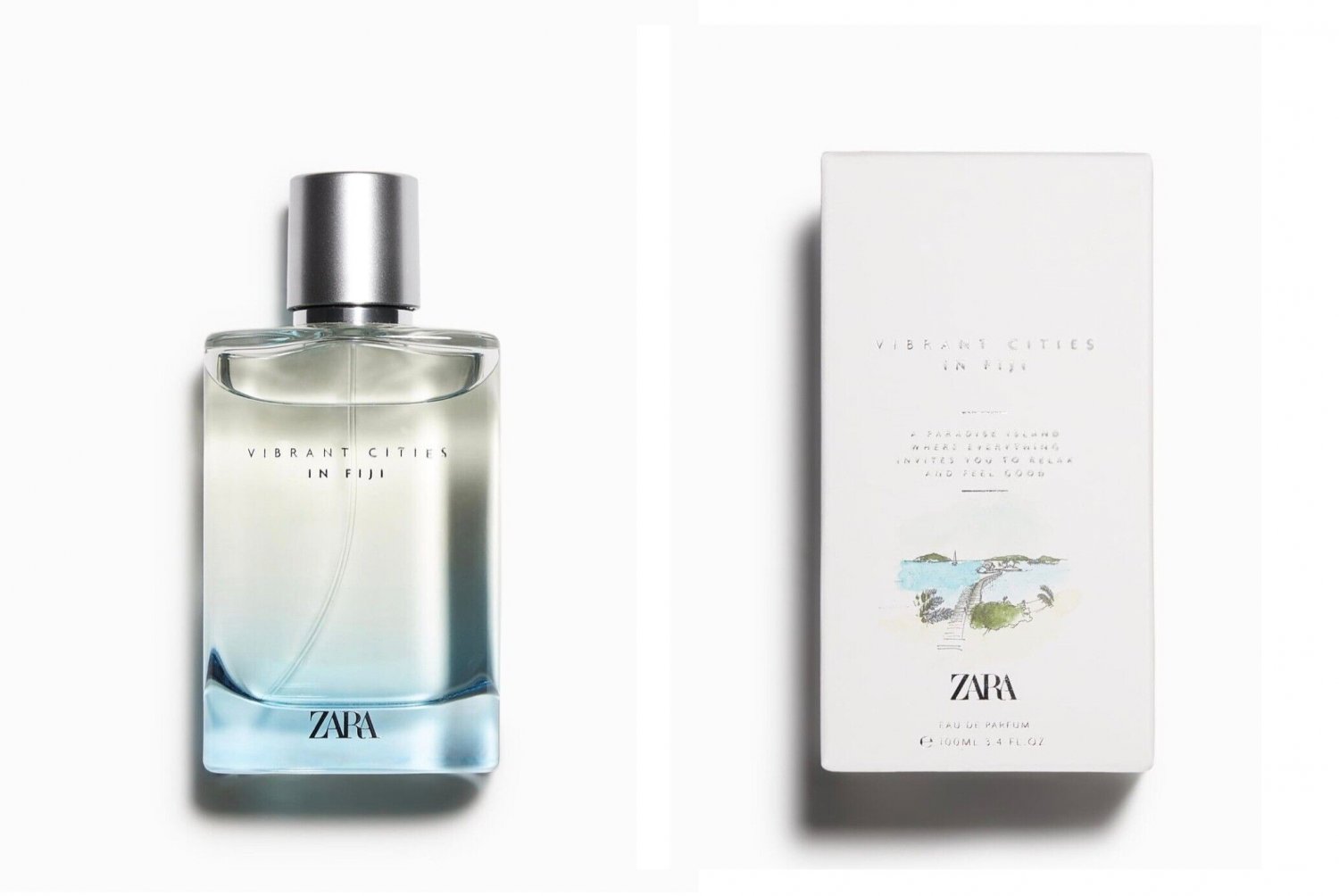 Zara Mens Vibrant Cities In Fiji Eau De Parfum Edp 100 ml 3.4 Oz New