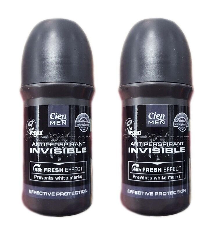 2 x CIEN MEN Invisible Deo-Roll-on 48-Hour Protection NEW Antiperspirant