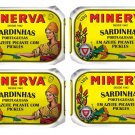 4 x 120g Cans Sardines Fish in Spicy Olive Oil with Pickles Minerva Portugal 4 x 120g Cans Sardines Fish in Spicy Olive Oil with Pickles Minerva Portugal