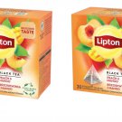 2 x LIPTON Black Tea Peach & Mango 20 Pyramids Bags (Total 40 Pyramids)