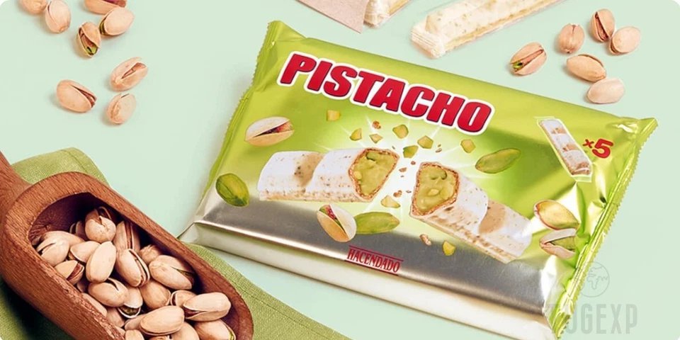 Dubai Style Chocolate Crispy Bars with Pistachio Filling and Topping 210g 7.41oz