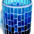 Candle Holder: Blue Mosaic Votive