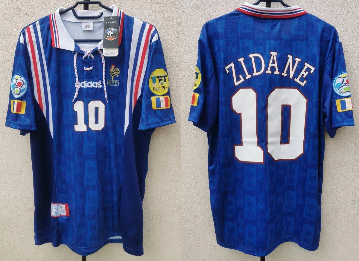 France 1996 Retro Jersey ZIDANE 10 Home New Soccer Jersey France