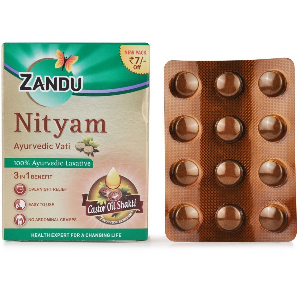 Zandu Nityam Tablets Ayurveda Laxative Tablets Strip FREE SHIPPING