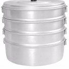 Aluminum Momo Steamer Pot, 4 Tier Dumpling Maker, Vegetable Steamer - 8 Inch