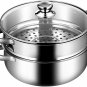 Aluminum Momo Steamer Pot, 4 Tier Dumpling Maker, Vegetable Steamer - 8 Inch