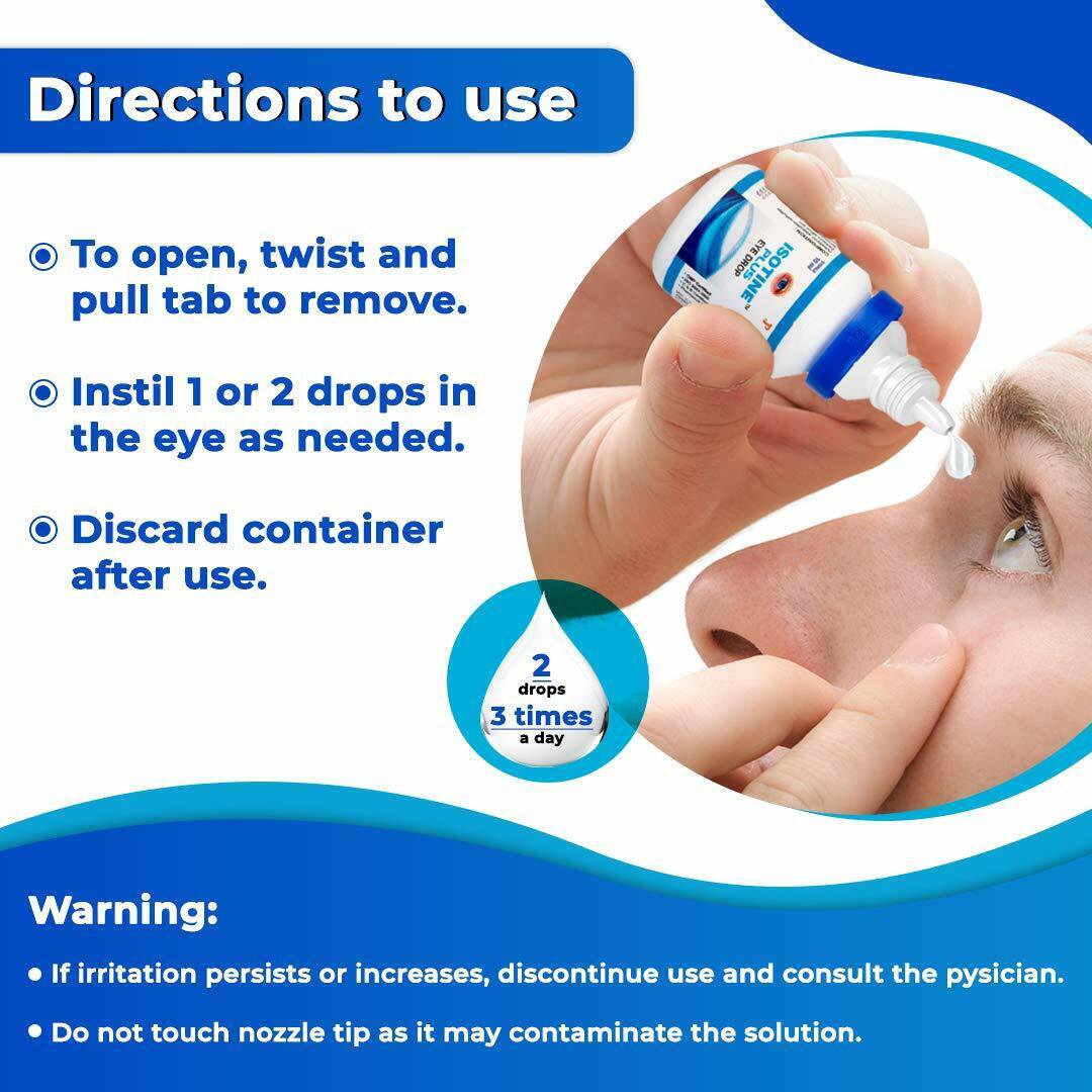 3x Isotine Plus Eye Drops Pure Herbal 100% Genuine For Cataract