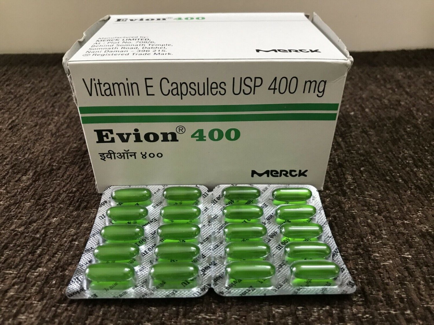 200 Capsules Evion 400 mg Capsule Vitamin E For Face Hair Acne Nails