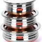 3 Pcs Set, Stainless Steel Copper Bottom Uruli Cooking and Serving Pot with Lid