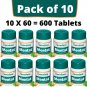 HIMALAYA MENTAT, PACK OF 10 (600 TABLETS), GOOD MEMORY HEALTH, EXP: 2024/25