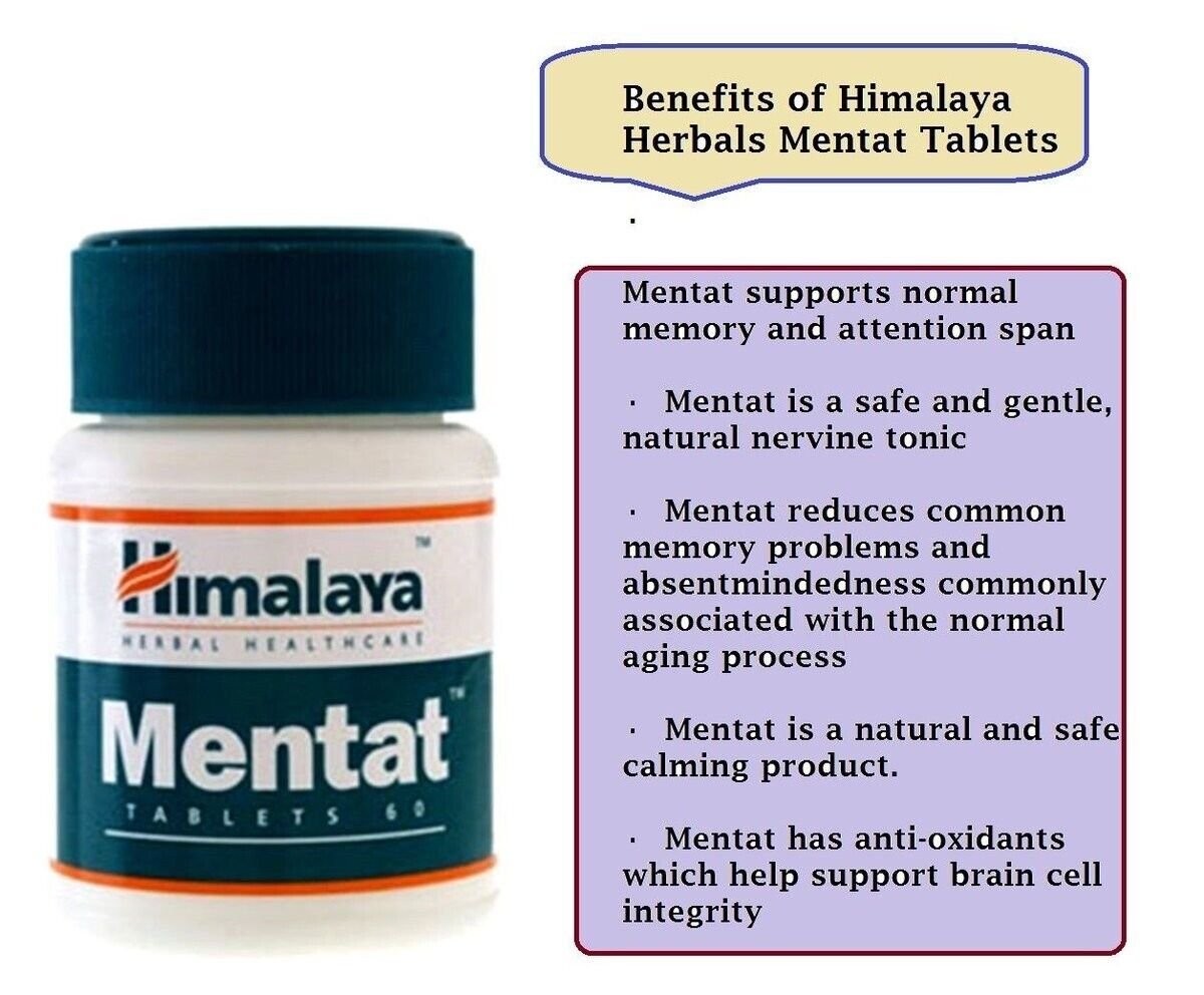 5 X Himalaya MENTAT 60 Tablets FREE SHIP