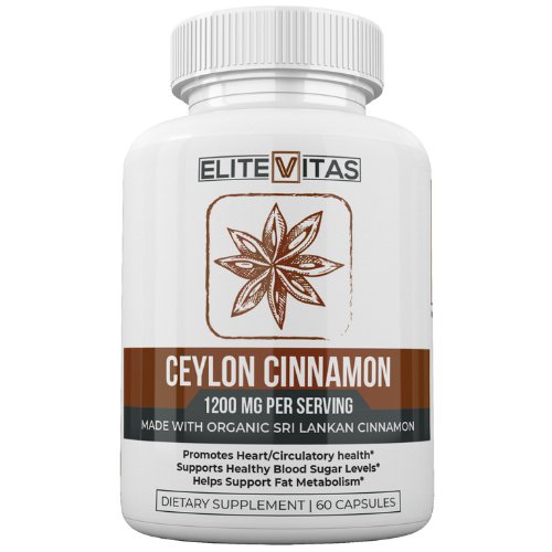 High Potency Ceylon Cinnamon Supplement - 1200mg per Serving - 60 Capsules