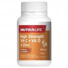 Nutra-Life High Strength Vitamin C 1200 + D + Zinc, 60 Tablets