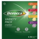Energize Your Day with Berocca Vitamin B & C Effervescent Tablets - 4 x 15 Variety Pack