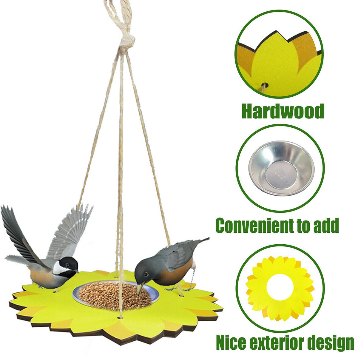 Outdoor Hanging Hummingbird Bird Feeder Feeding Bowl Garden Wild Food Container