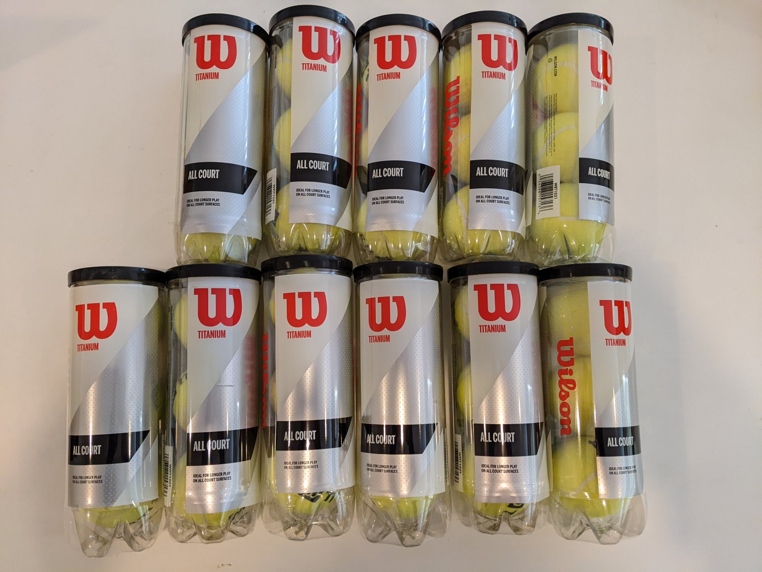 Wilson Titanium 3 All-Court Surface Tennis Balls. Unopened Container WRT1021