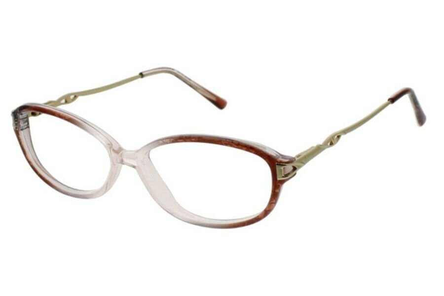 ClearVision CV Bronwyn Brown Plastic Optical Eyeglasses Frame 51-14-130 ...