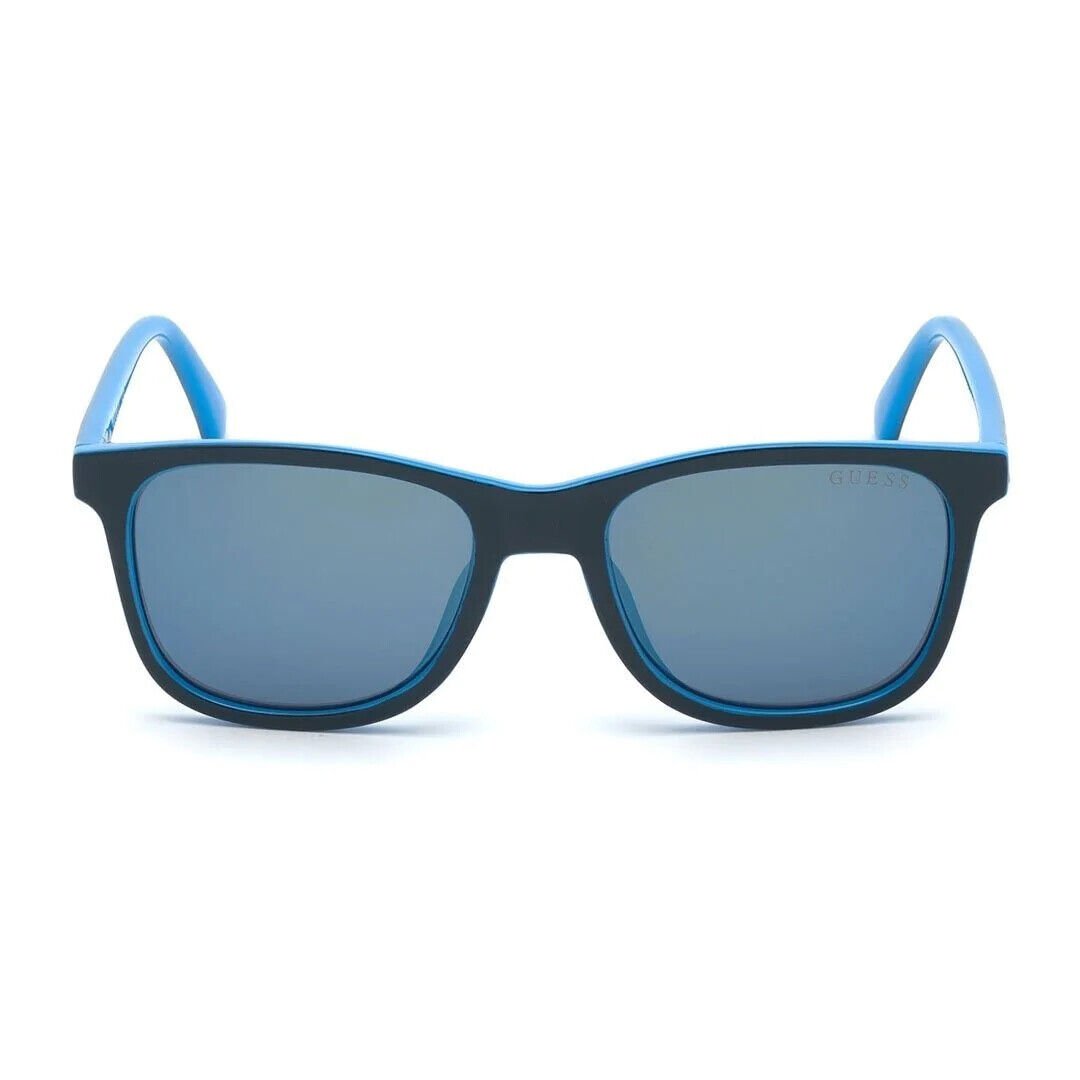 Guess GU9189 92X Blue Mirror Rectangle Style Plastic Sunglasses Frame ...