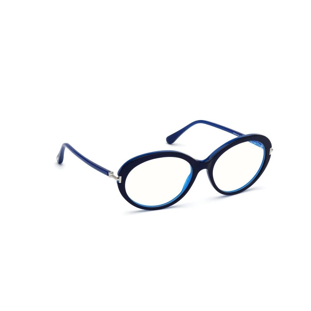 Tom Ford TF 5675-B 090 Royal Blue Oval Plastic Eyeglasses Frame 56-17 ...