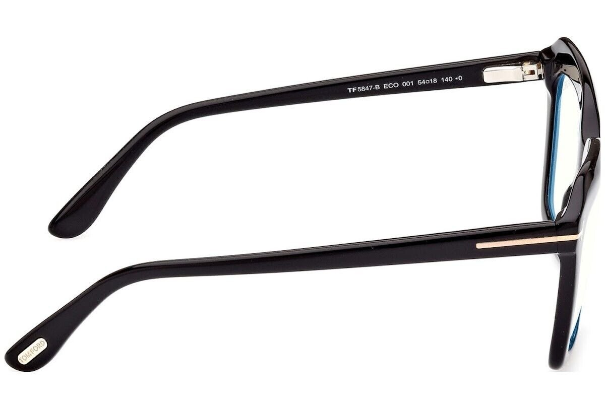 Tom Ford TF 5847-B ECO 001 Black Plastic Eyeglasses Frame 54-18-140 ...