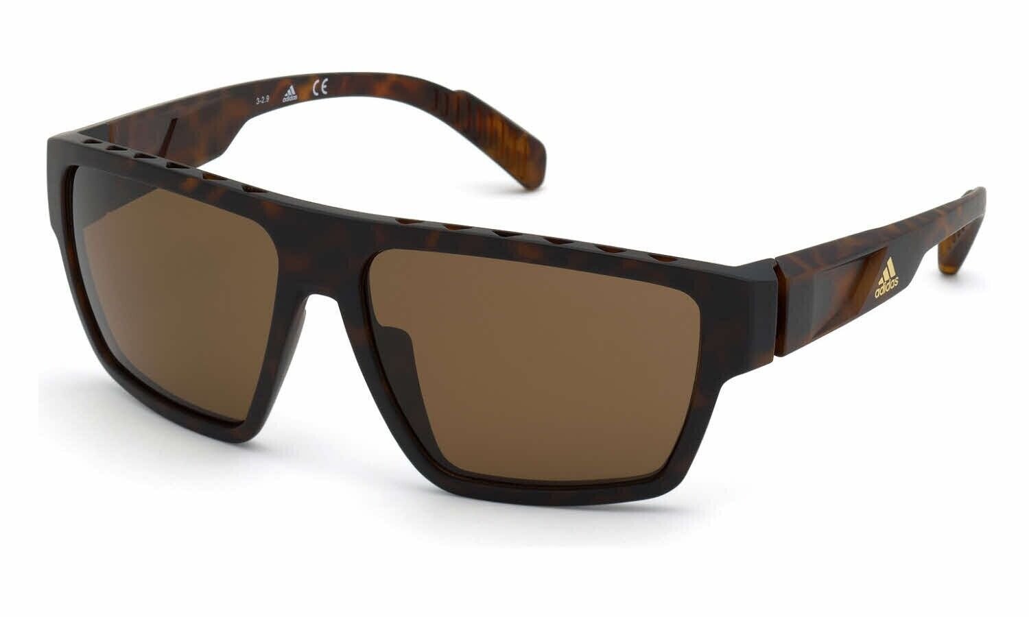 Adidas SP0008 52H Matte Brown Plastic Sport Polarized Sunglasses Frame
