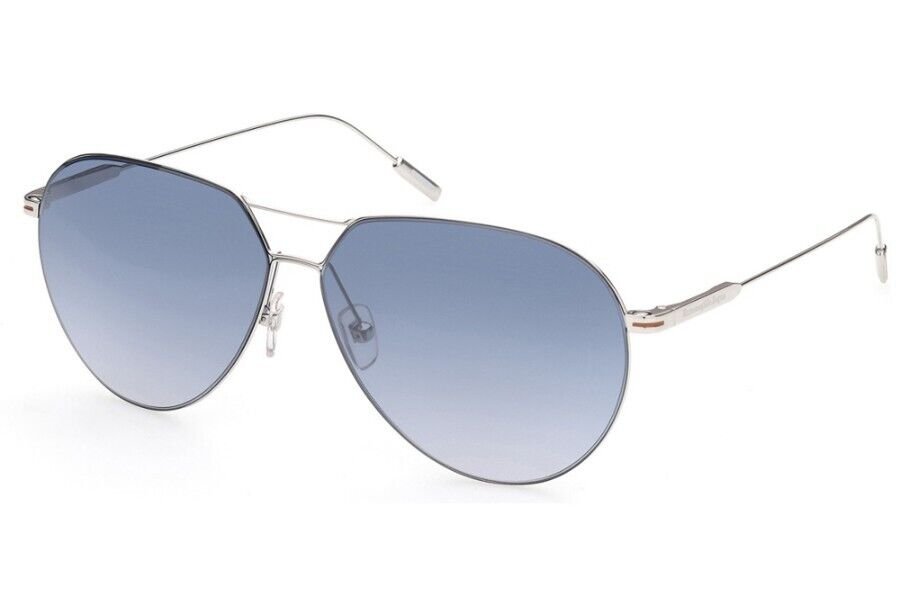 Ermenegildo Zegna EZ0185 16X Silver Aviator Metal Sunglasses Frame 60 ...
