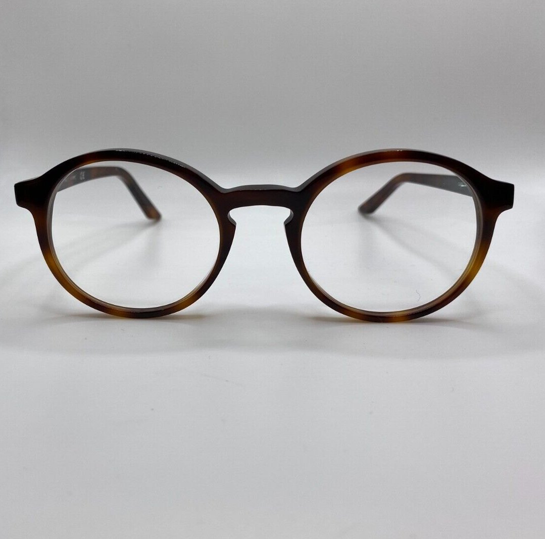 Lowercase Carr Tortoise Round Plastic Eyeglasses Frame 48-21-140