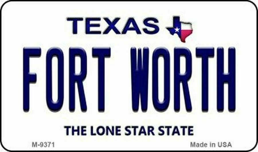 Fort Worth Texas State Background Metal Magnet
