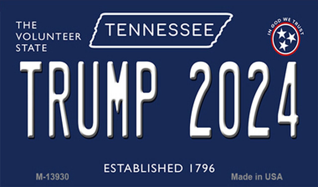 Trump 2024 Tennessee Blue State Background Metal