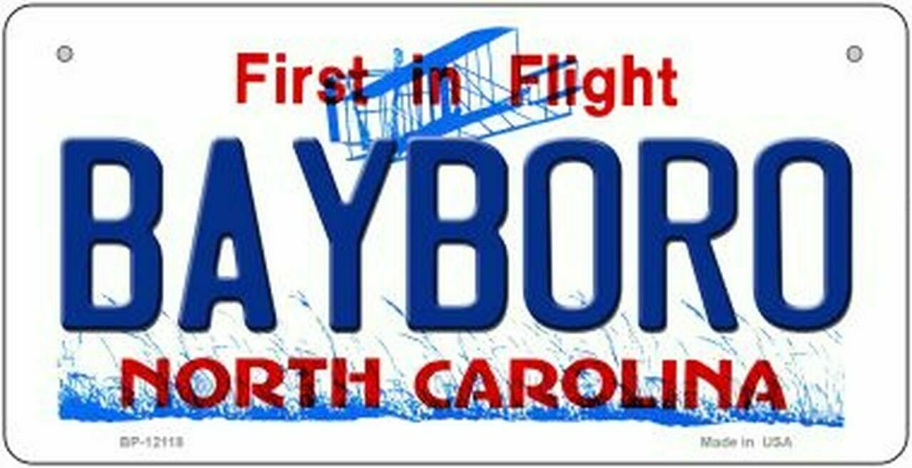Bayboro North Carolina State Background Novelty Bicycle Plate