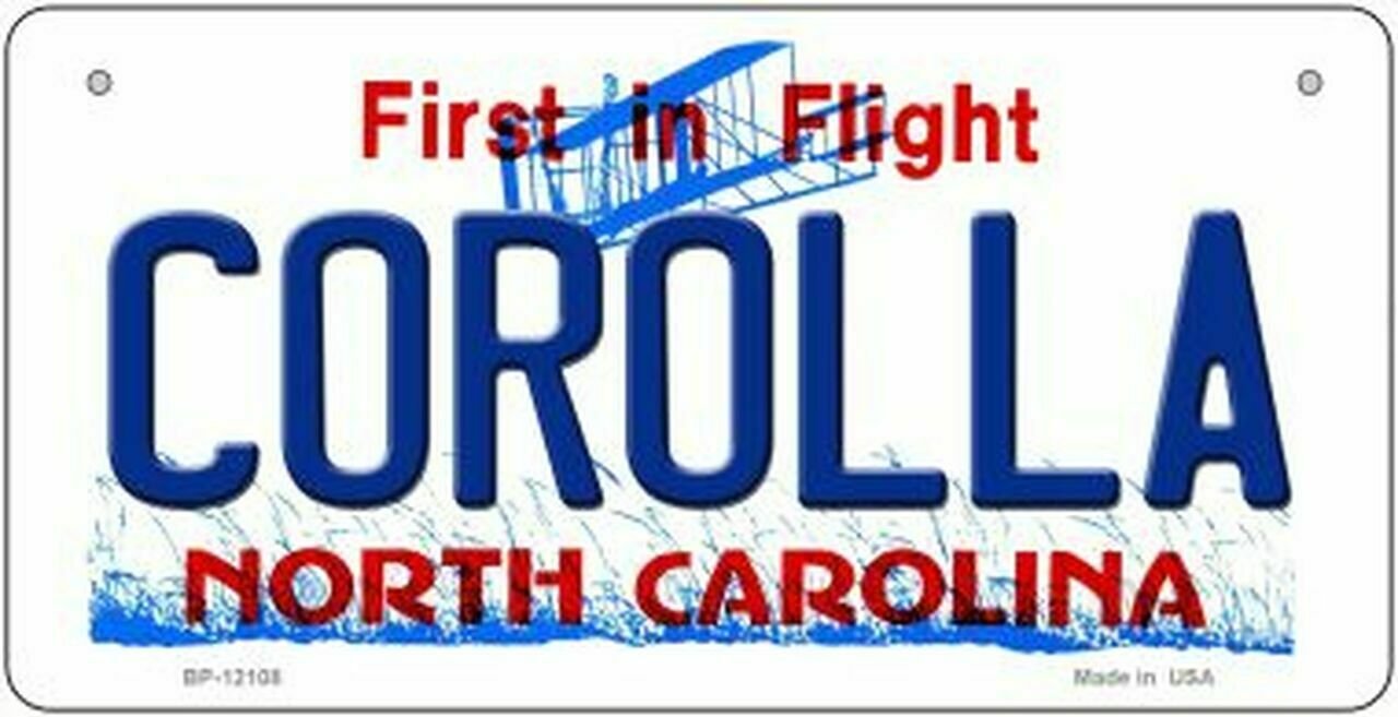 Corolla North Carolina State Background Novelty Bicycle Plate