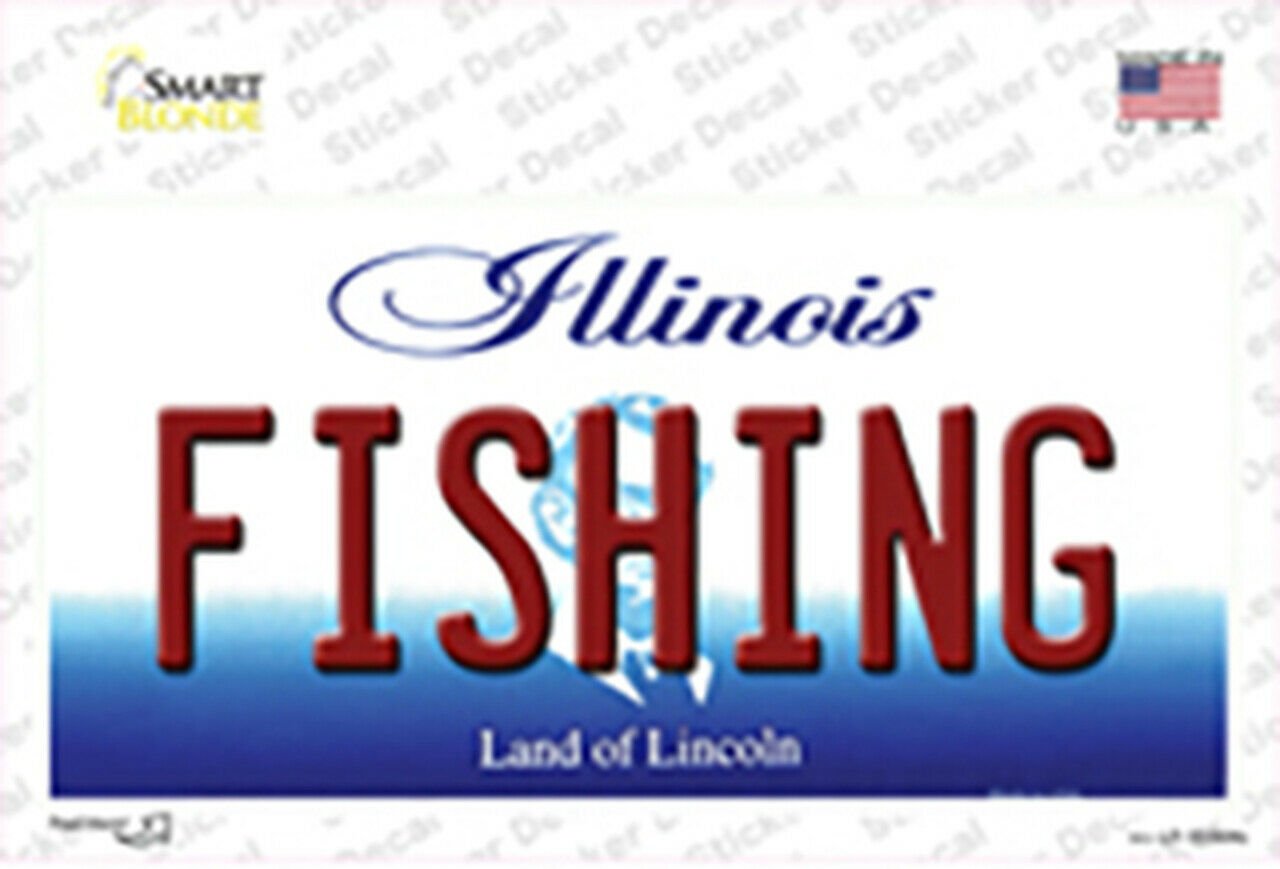 Fishing Illinois State Background Sticker Decal