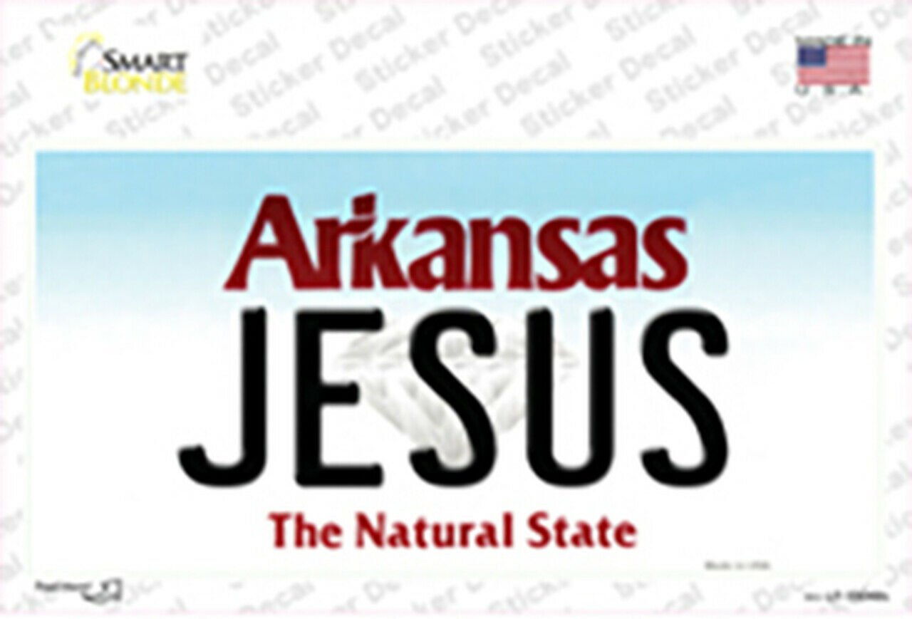 Jesus Arkansas State Background Sticker Decal