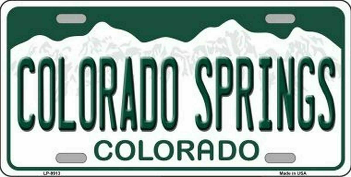 Colorado Springs Colorado State Background Novelty License Plate