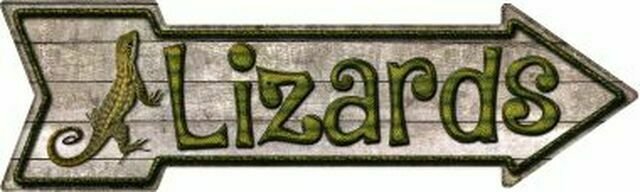 Lizards Metal Arrow Sign
