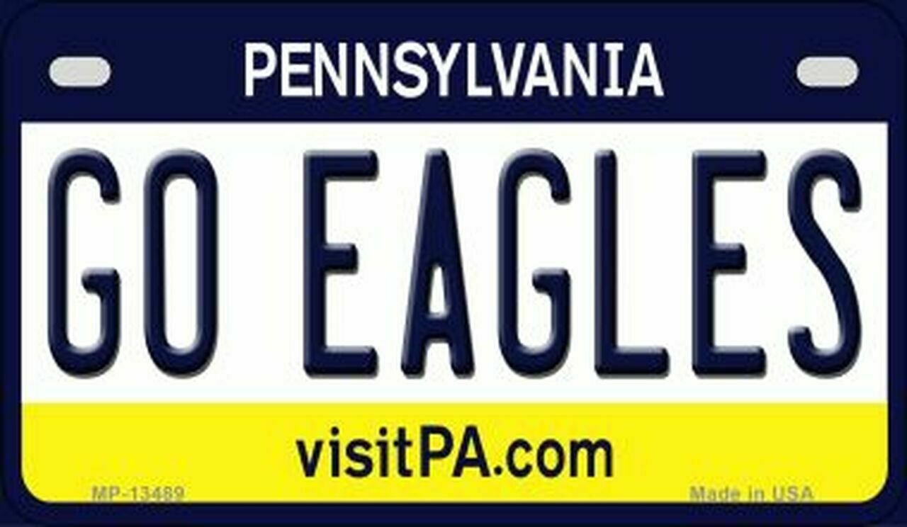 Go Eagles Pennsylvania State Background Novelty Motorcycle Plate