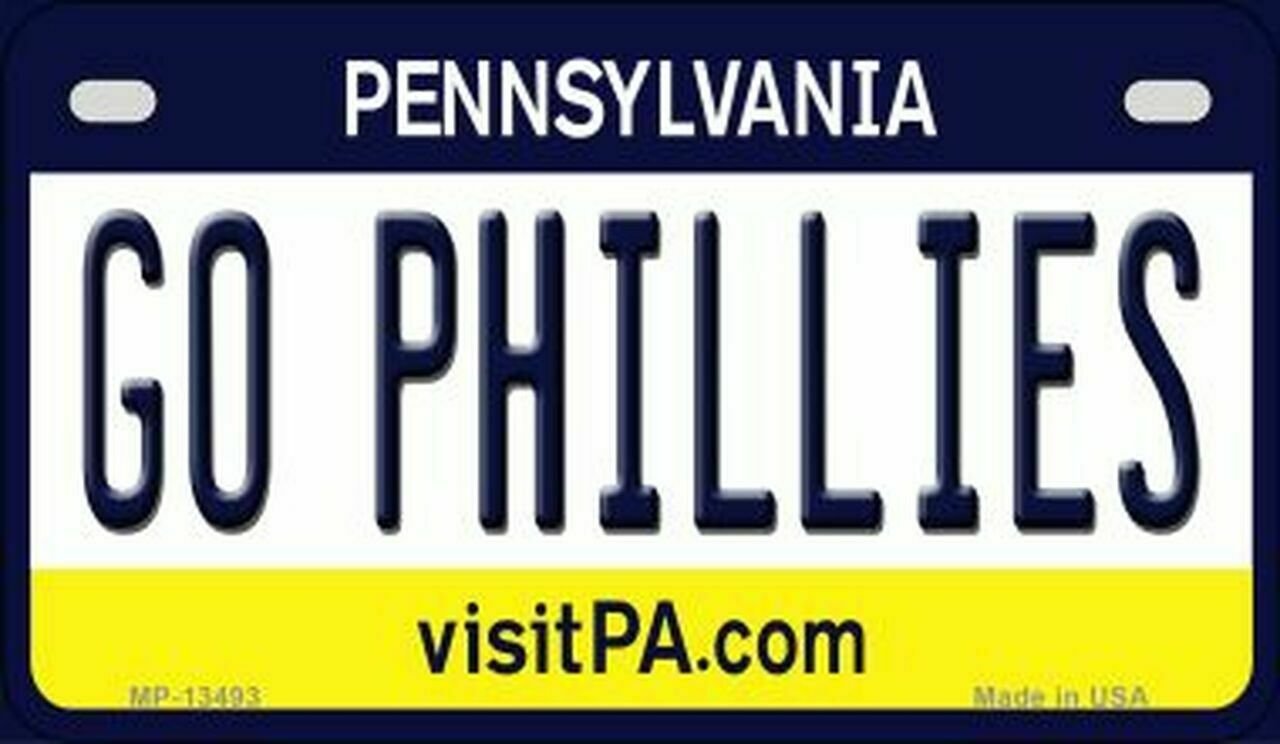 Go Phillies Pennsylvania State Background Novelty Motorcycle Plate