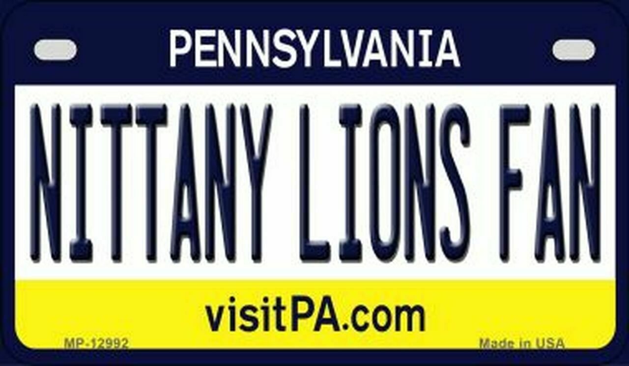 Nittany Lions Pennsylvania State Background Novelty Motorcycle Plate
