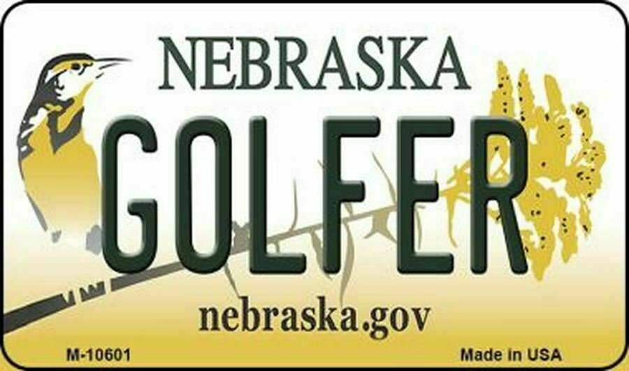 Golfer Nebraska State Background Metal