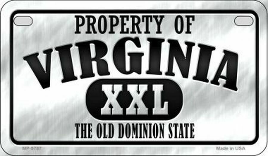 Property of Virginia XXL Background Novelty Motorcycle Plate