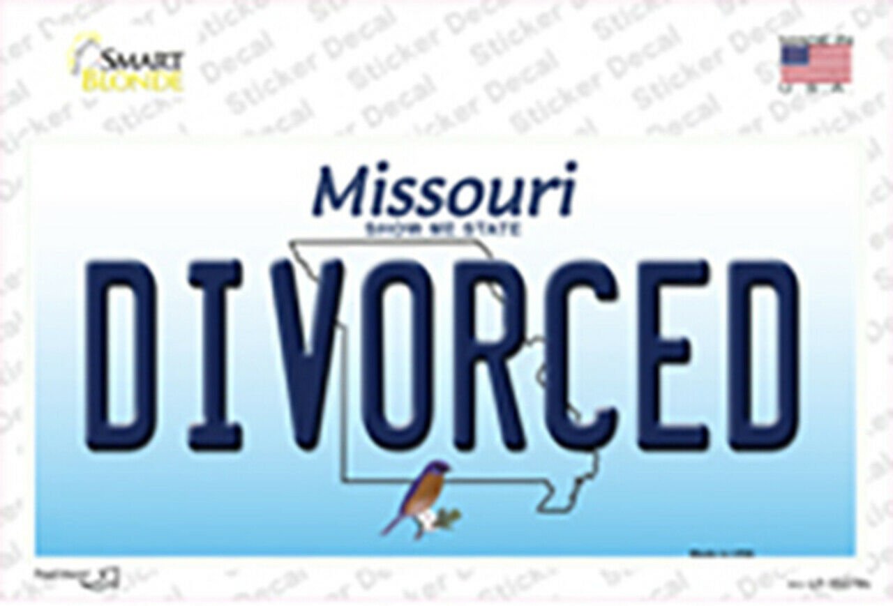Divorced Missouri State Background Sticker Decal