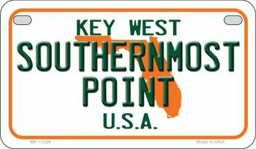 Southernmost Point Florida State Background Novelty Motorcycle Plate